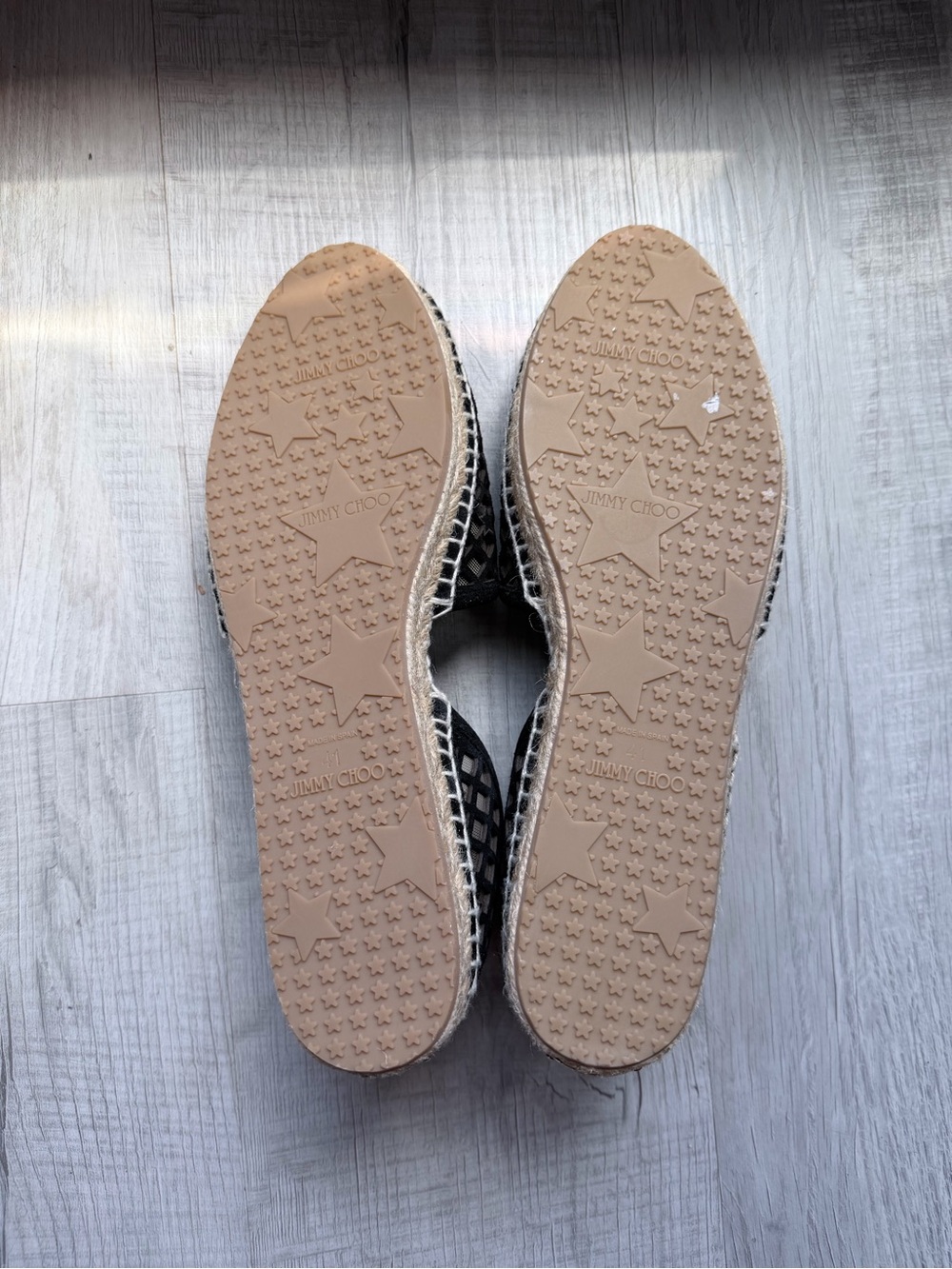 Jimmy Choo Dreya Star Mesh Espadrille Flats Black D’Orsay EU 41 - Picture 4 of 10